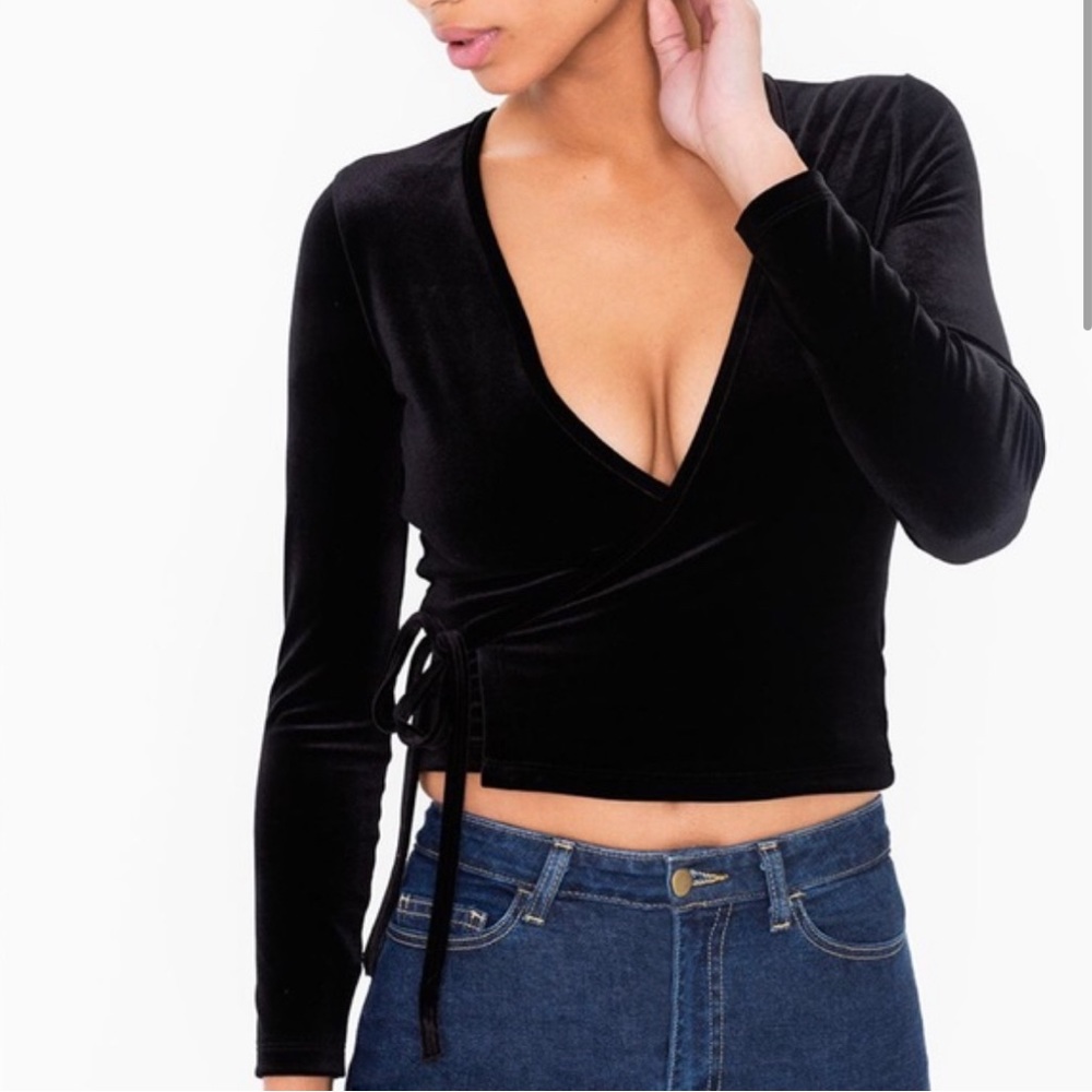 American Apparel Velvet Wrap Top